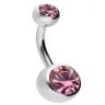 Bauchnabelstecker Doppel Rosa