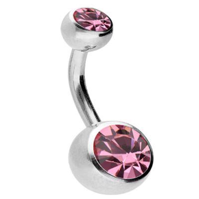 Bauchnabelstecker Doppel Rosa